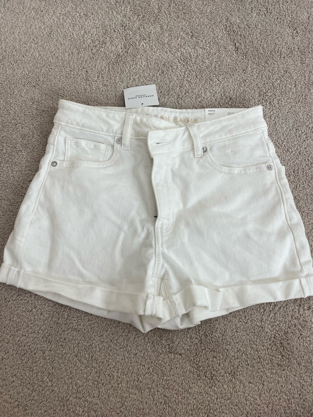 American Eagle Outfitters White Super High Rise Mom Shorts